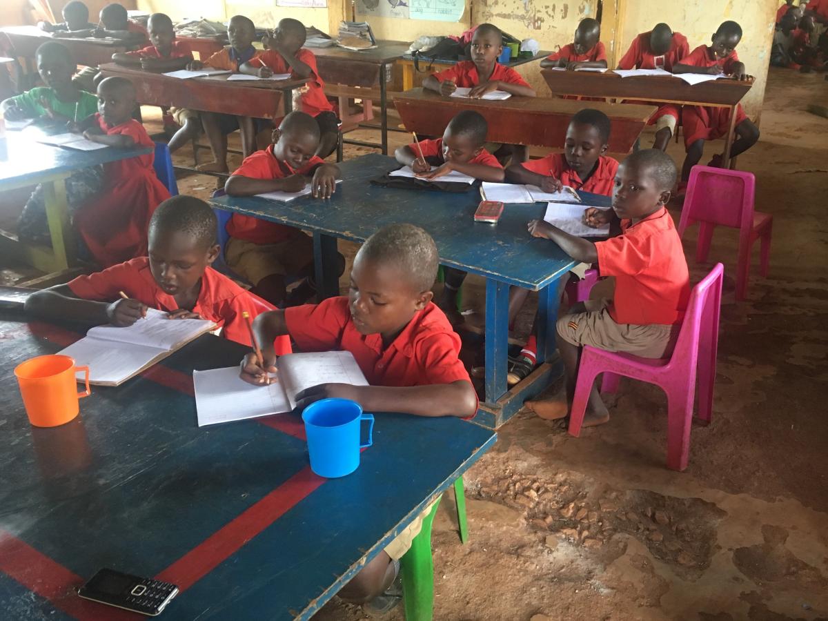 Primary school children in classroom